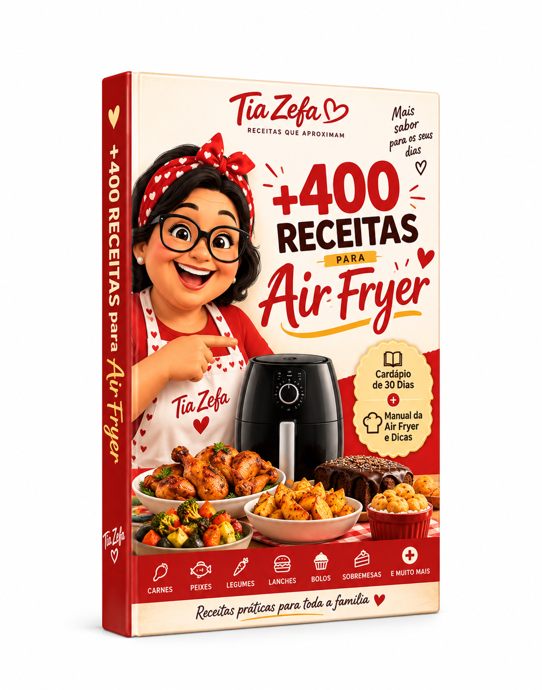 Capa do ebook Receitas da Tia Zefa para Air Fryer